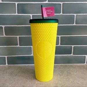 🆕 Starbucks Hawaii Exclusive Yellow & Green Stud Tumbler 24 oz